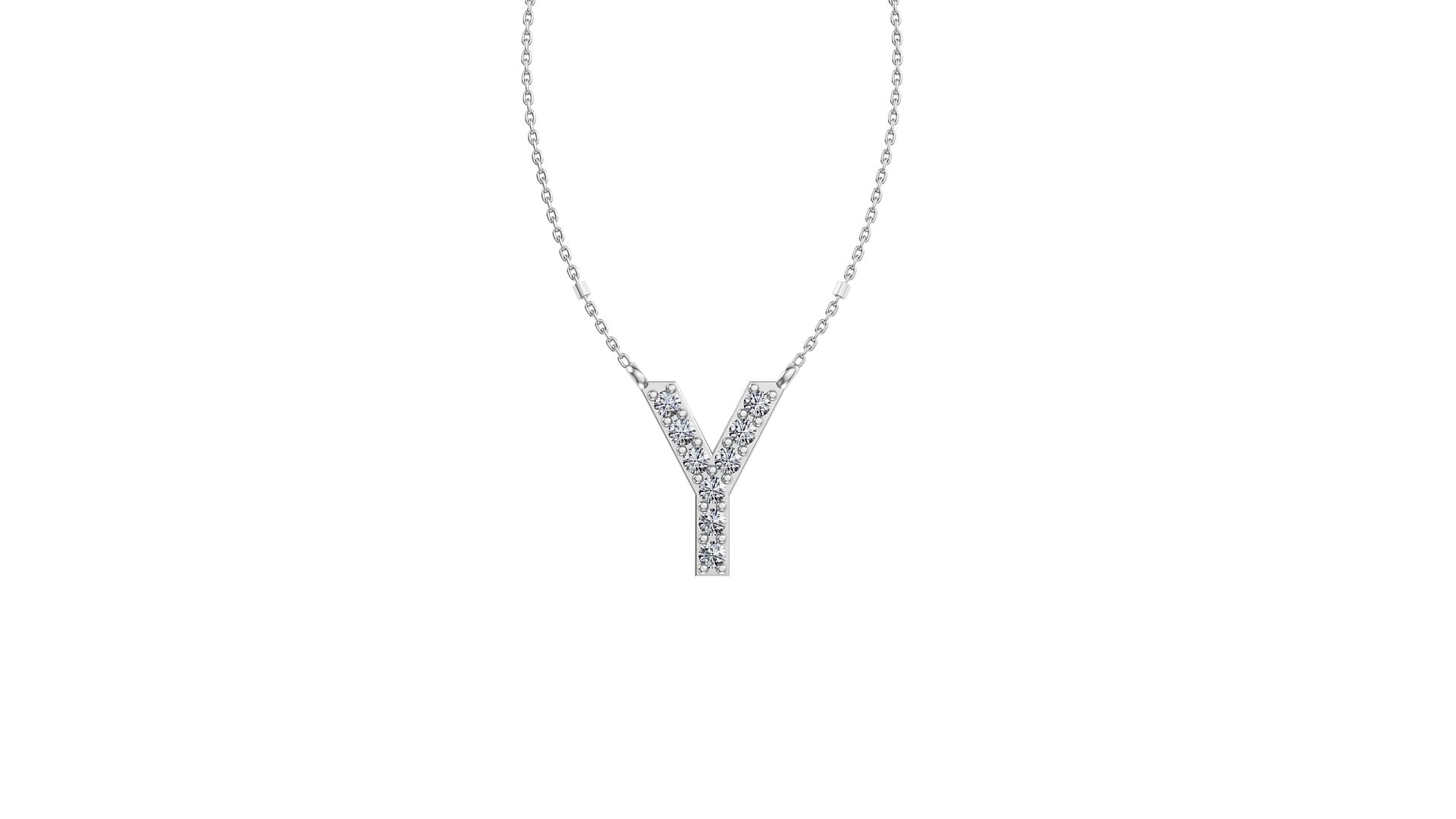 14K yellow gold N-initial diamond necklace