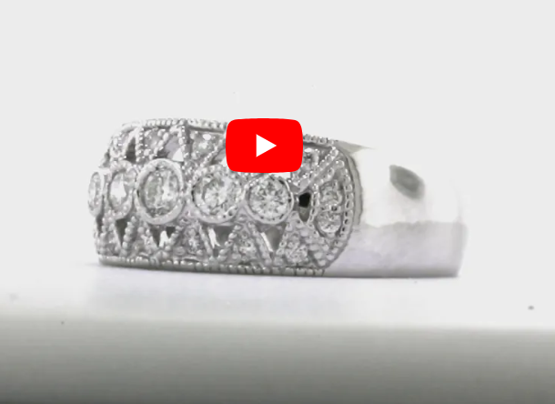 Diamond Anniversary Band 0.46 ct tw Round-cut 14K White Gold BAN026 - NorthandSouthJewelry