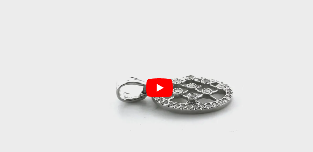 Racket Strings Diamond Pendant 0.70 CT TW 14K White Gold DPEN003 - NorthandSouthJewelry