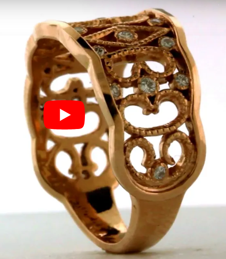 Gapped Diamond Ring 0.21 ct tw Round 14K Rose Gold DIR017 - NorthandSouthJewelry