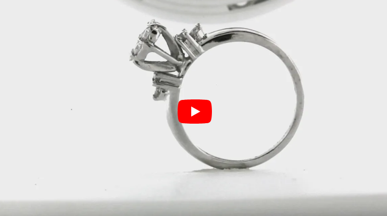 Invisible Cluster Diamond Engagement Ring 0.52 ct tw 14K White Gold DENG008 - NorthandSouthJewelry