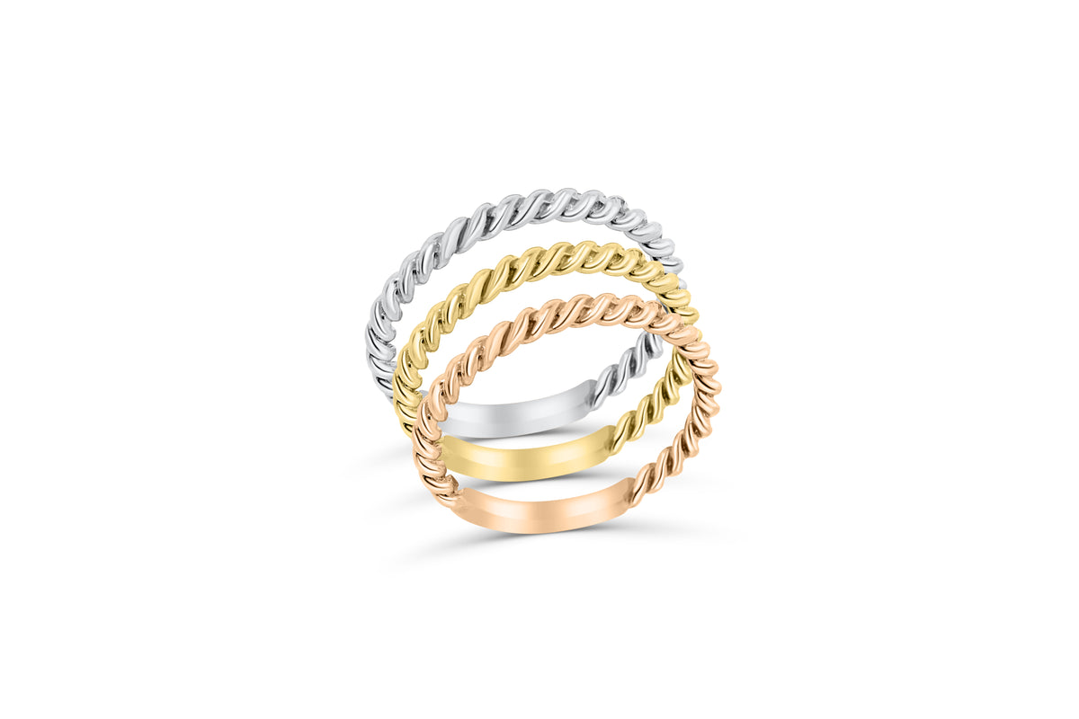 Wedding/Anniversary Band 14K White/Rose/Yellow Gold BAN024 - NorthandSouthJewelry