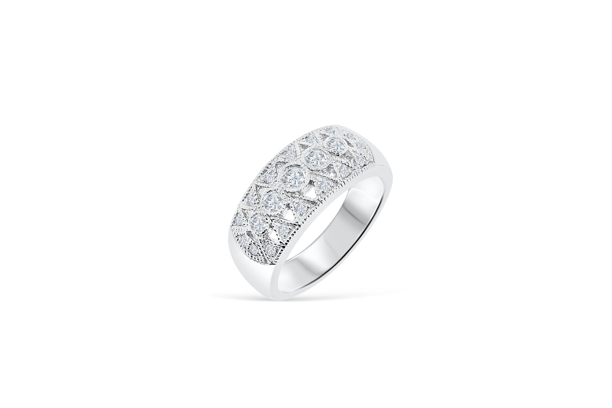 Diamond Anniversary Band 0.46 ct tw Round-cut 14K White Gold BAN026 - NorthandSouthJewelry