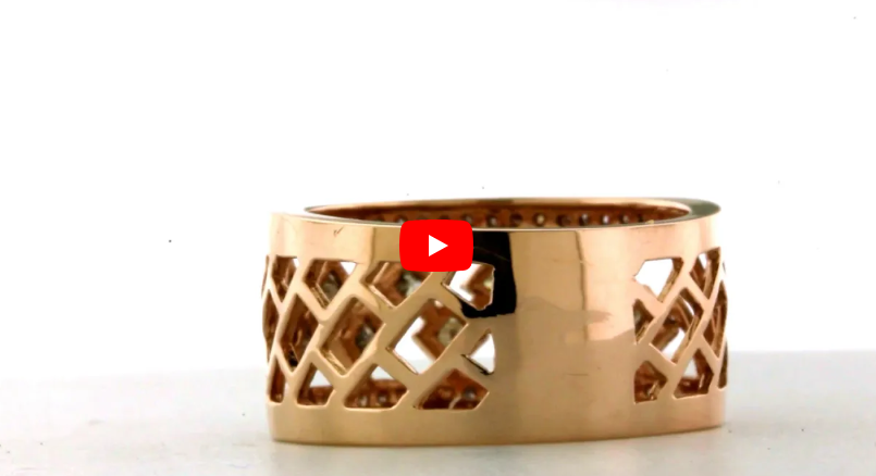 Weave Diamond Anniversary Band 0.61 ct tw Princess-cut 14K Rose Gold BAN041 - NorthandSouthJewelry