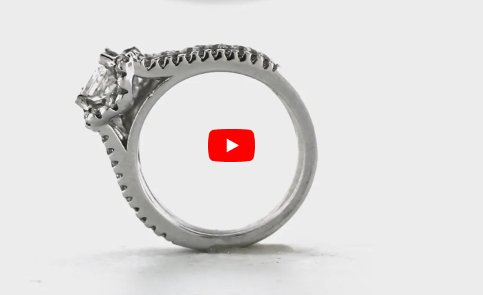 Princess Cut Diamond Engagement Ring Set 1.95 ct tw 14K White Gold DENG044 - NorthandSouthJewelry