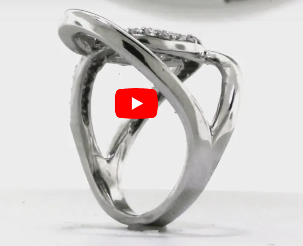 Interlocked Diamond Ring 0.40 ct tw Round-cut 14K White Gold DIR007 - NorthandSouthJewelry