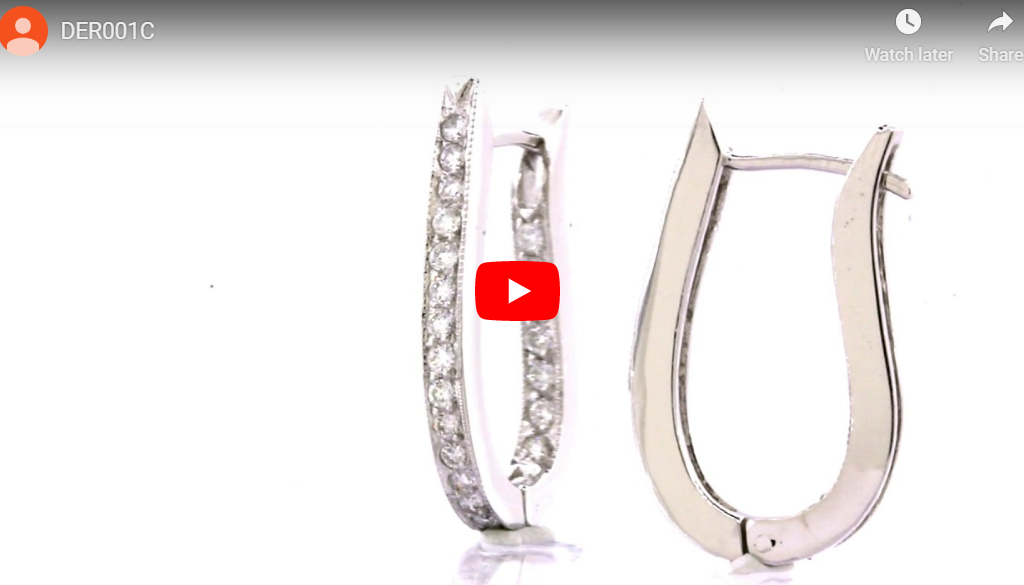 0.95 CT TW Round Diamond Hoop Earrings 14K White Gold DER001 - NorthandSouthJewelry