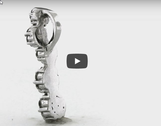 Diamond Cluster Bar Pendant 0.75 CT TW 14K White Gold DPEN032 - NorthandSouthJewelry