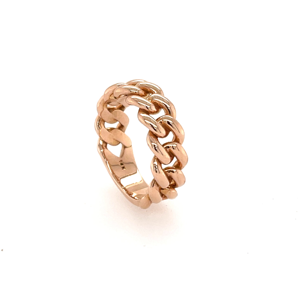 Men&#39;s Cuban Link Ring Solid 14K Gold MR005