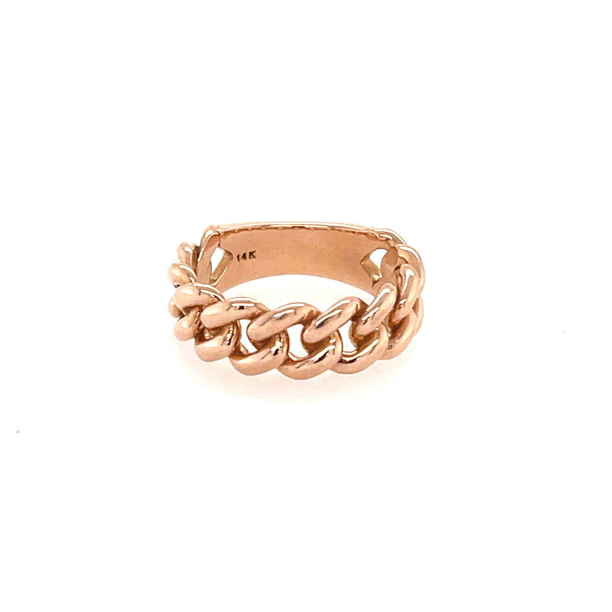Men&#39;s Cuban Link Ring Solid 14K Gold MR005