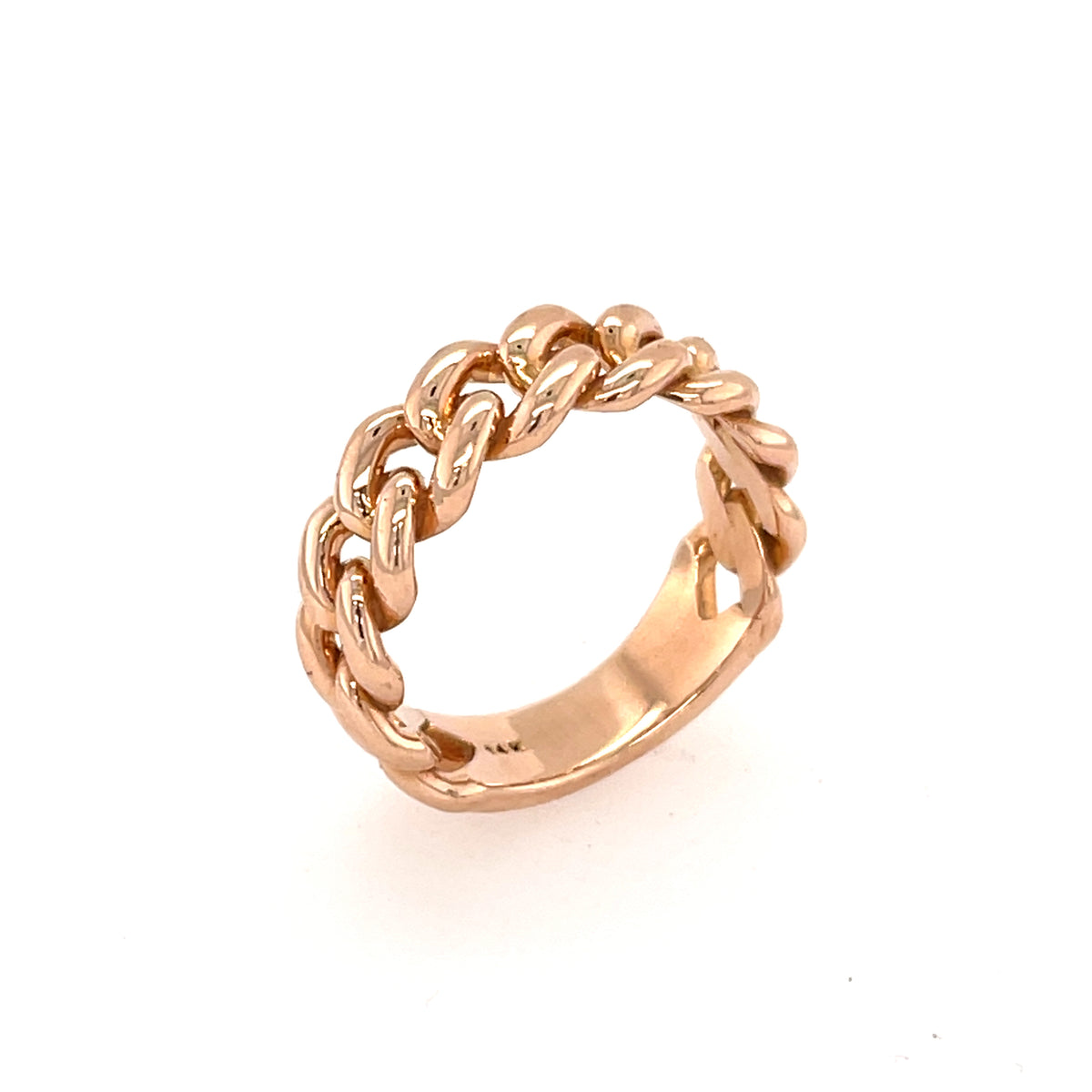 Men&#39;s Cuban Link Ring Solid 14K Gold MR005