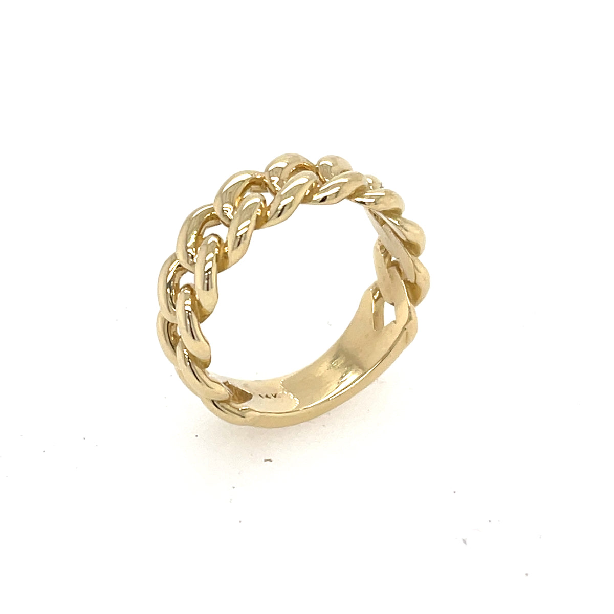 Men&#39;s Cuban Link Ring Solid 14K Gold MR005