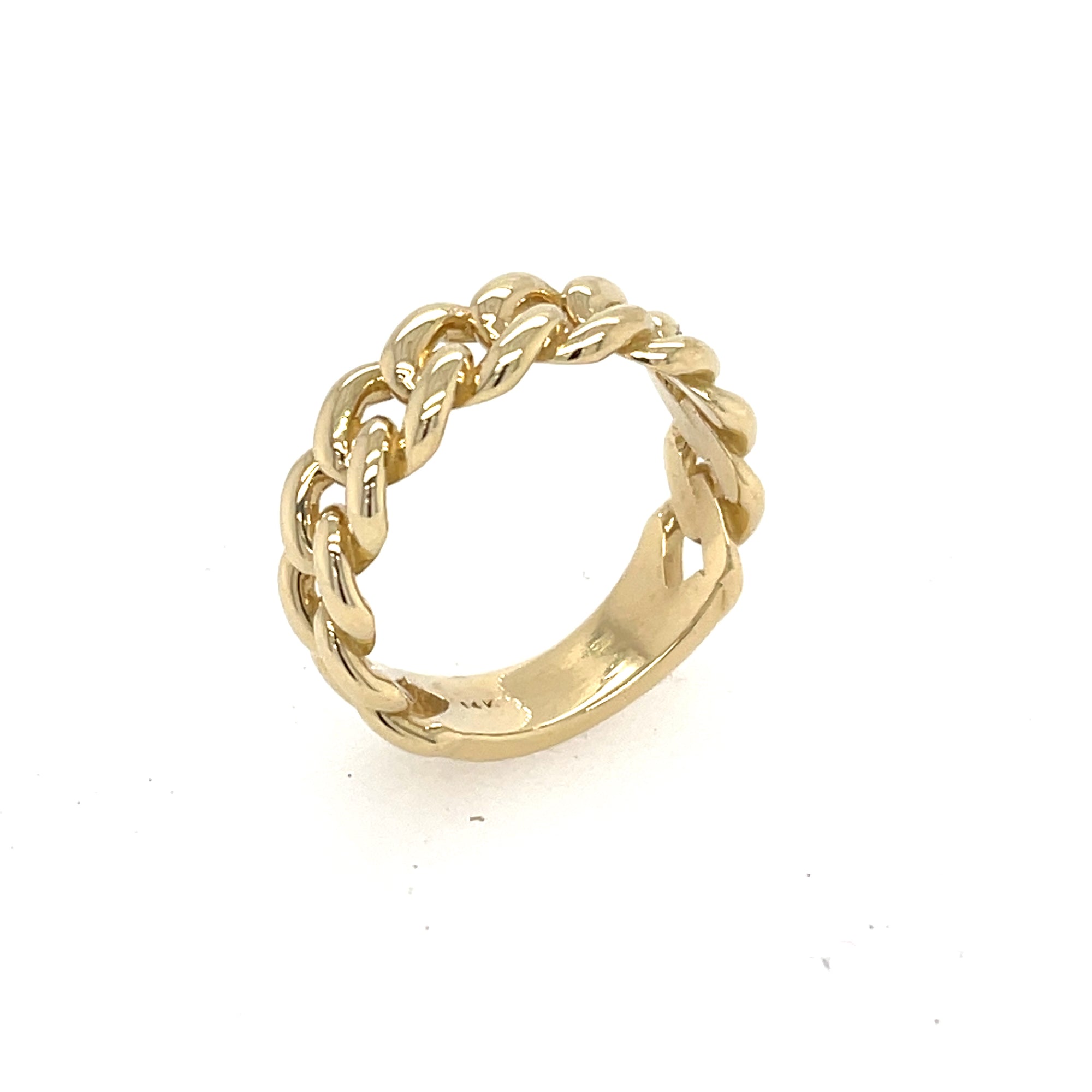 Men's Cuban Link Ring Solid 14K Gold MR005