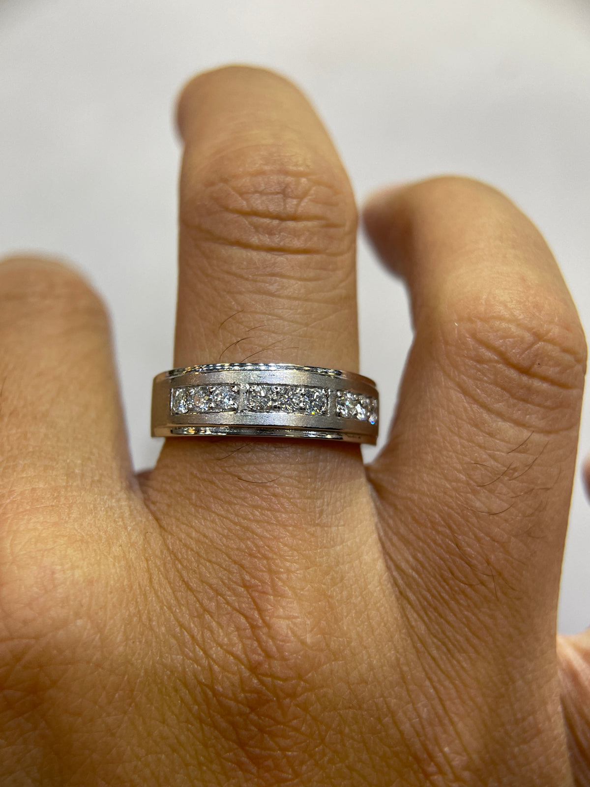 Men&#39;s 0.42ct tw Justin Triple Section Diamond Wedding Ring 14K Gold MR004