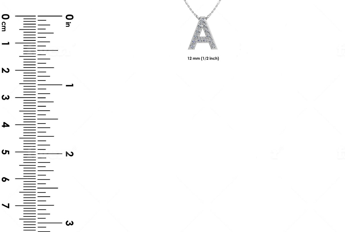 Cursive Initial A Diamond Pendant 14K Gold DIP027