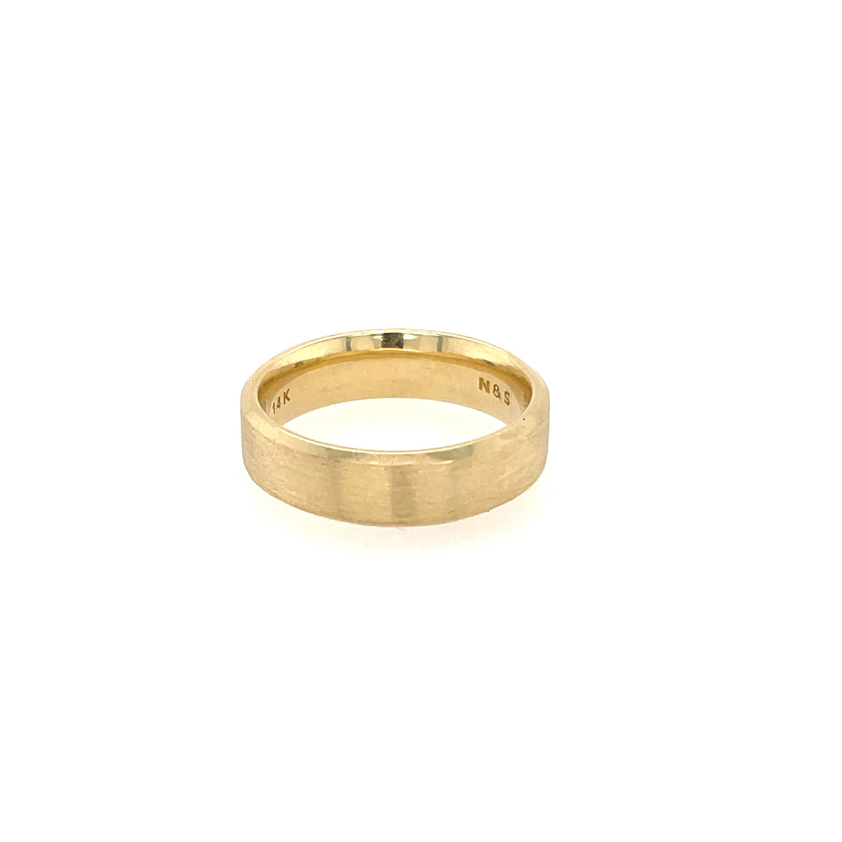 Men&#39;s Comfort Fit 7mm Brushed 14K Solid Gold Wedding Band MR006