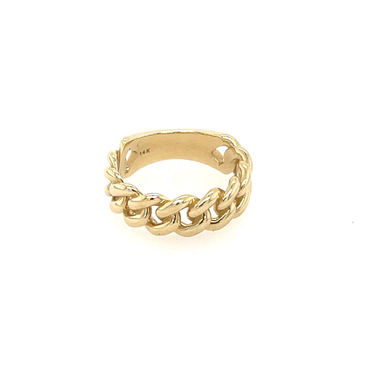 Men&#39;s Cuban Link Ring Solid 14K Gold MR005