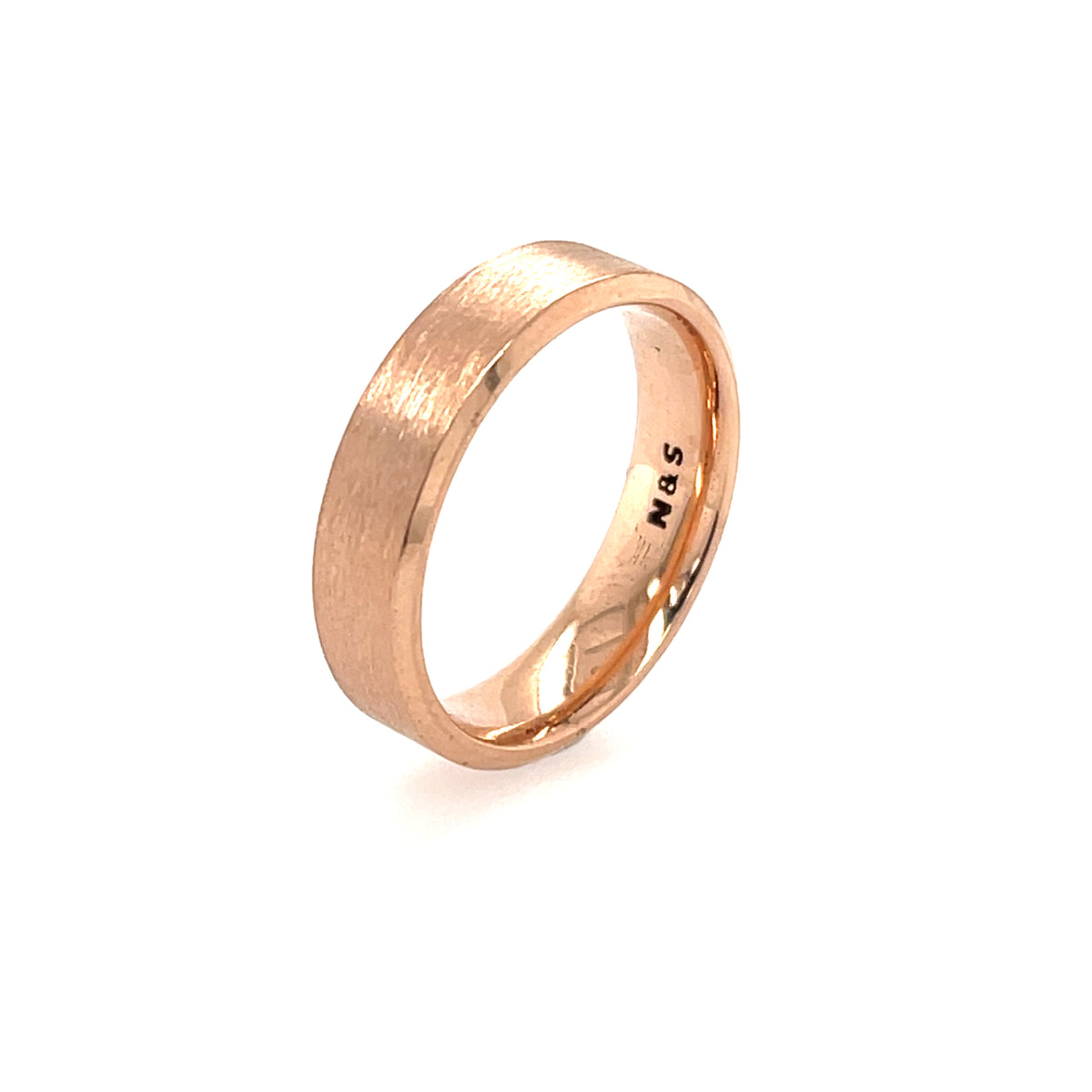 Men&#39;s Comfort Fit 7mm Brushed 14K Solid Gold Wedding Band MR006