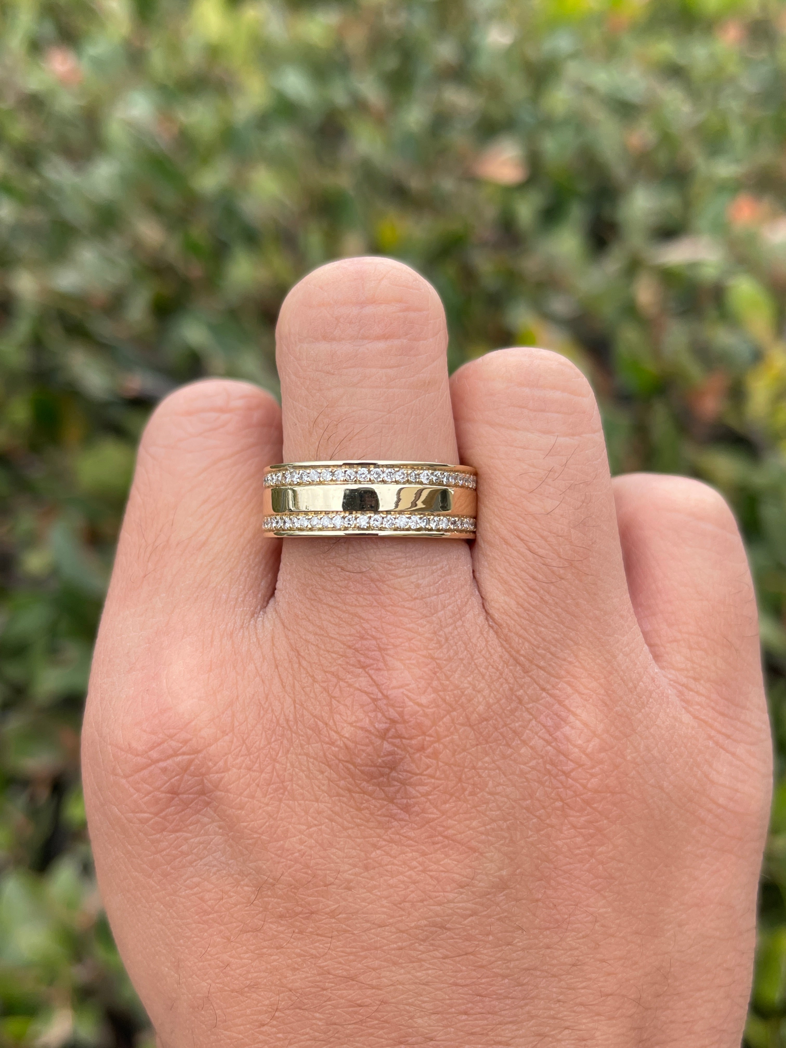 Gold men's wedding bands with diamonds Outlet