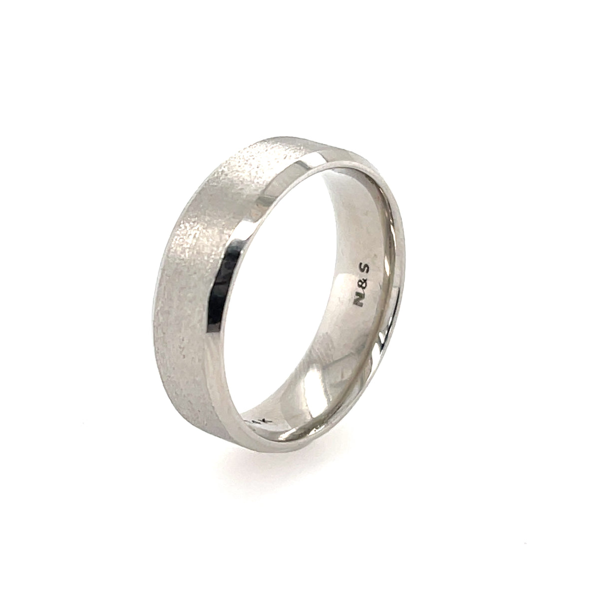 Men&#39;s Comfort Fit 7mm Brushed 14K Solid Gold Wedding Band MR006