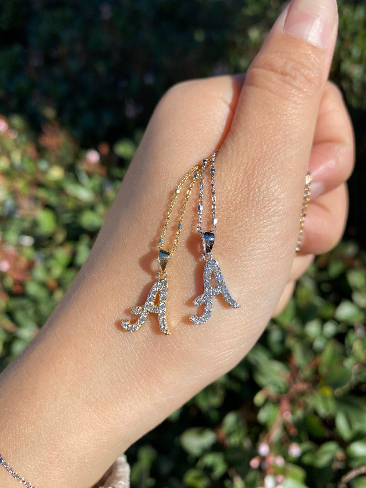 Cursive Initial A Diamond Pendant 14K Gold DIP027