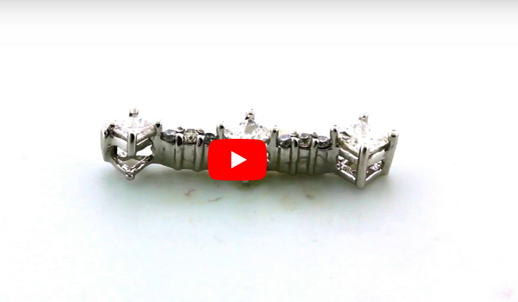 Diamond Bar Pendant 0.64 CT TW 14K White Gold DPEN028 - NorthandSouthJewelry