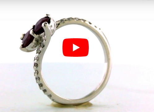 0.79 Ruby Diamond Ring 0.35 CT TW 14K White Gold RBR003 - NorthandSouthJewelry