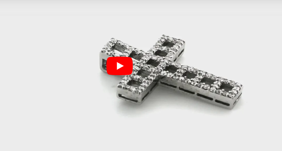 Diamond Cross Pendant 0.97 CT TW 14K White Gold DPEN015 - NorthandSouthJewelry