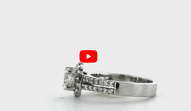 Diamond Engagement Ring 1.35 ct tw 14K White Gold DENG061 - NorthandSouthJewelry