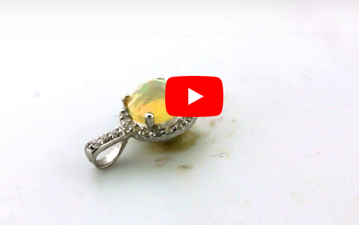 0.67 CT Opal Diamond 0.22 CT TW 14K White Gold OPEN005 - NorthandSouthJewelry