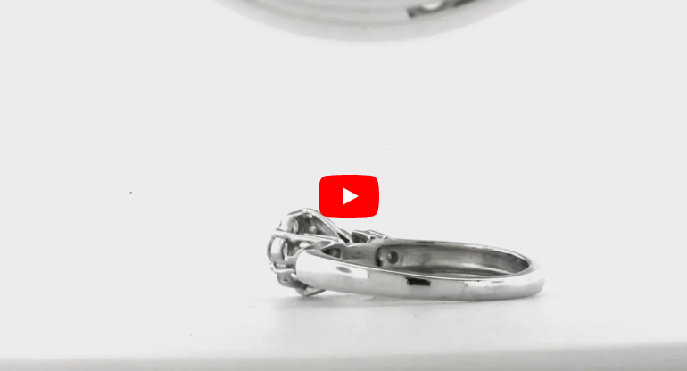 Invisible Cluster Diamond Engagement Ring 0.52 ct tw 14K White Gold DENG008 - NorthandSouthJewelry