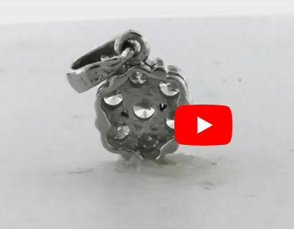 Cluster Diamond Pendant 0.46 CT TW 14K White Gold DPEN007 - NorthandSouthJewelry