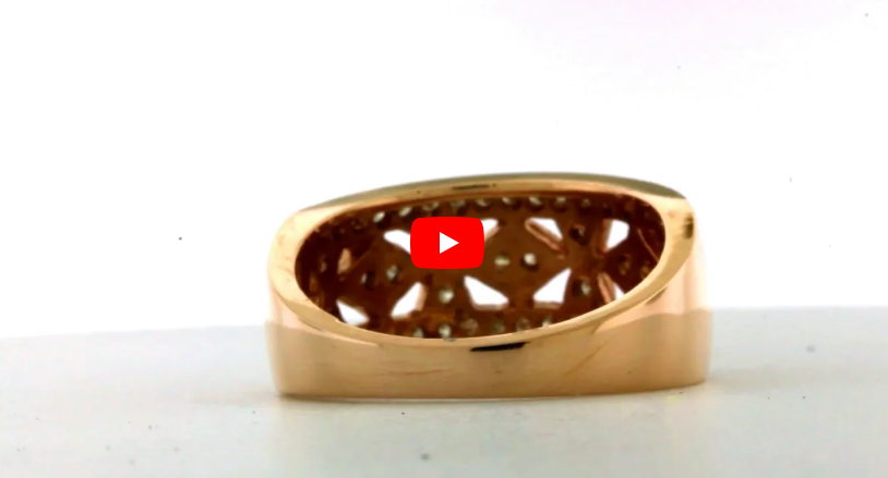 Milgrain Diamond Anniversary Band 0.98 ct tw Round-cut 14K Rose Gold BAN043 - NorthandSouthJewelry