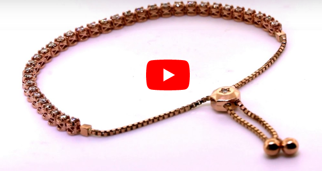 1.80 CT TW Bolo Adjustable Diamond Bracelet 14K Rose Gold DBR008 - NorthandSouthJewelry