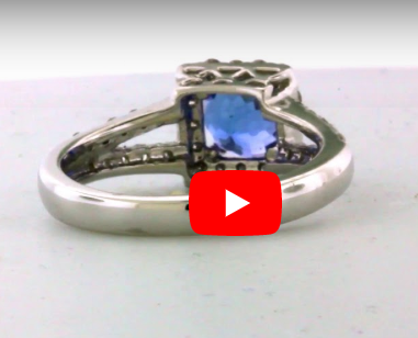 1.67 CT Tanzanite Diamond Ring 0.53 CT TW 14K White Gold TZR003 - NorthandSouthJewelry