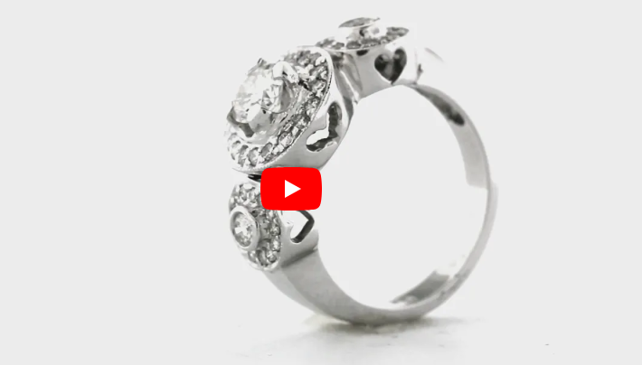 Diamond Engagement Ring 1.40 ct tw 14K White Gold DENG064 - NorthandSouthJewelry