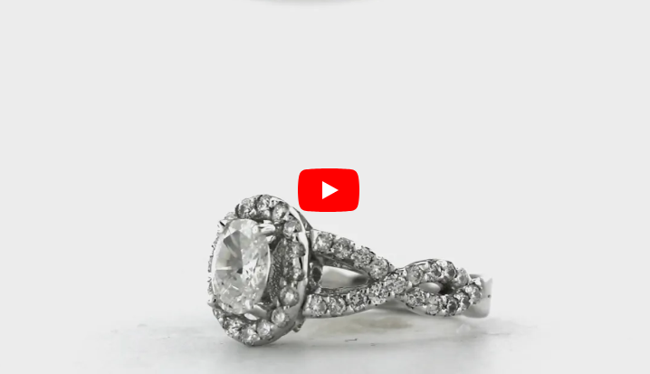 Oval Diamond Engagement Ring 1.61 ct tw 14K White Gold DENG043 - NorthandSouthJewelry