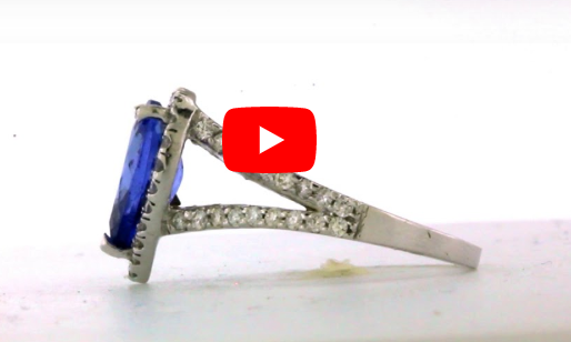 1.98 CT Tanzanite Diamond Ring 0.58 CT TW 14K White Gold TZR004 - NorthandSouthJewelry