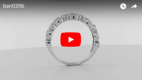 Milgrain Diamond Band 0.59 ct tw Round-cut 14K White Gold BAN039 - NorthandSouthJewelry