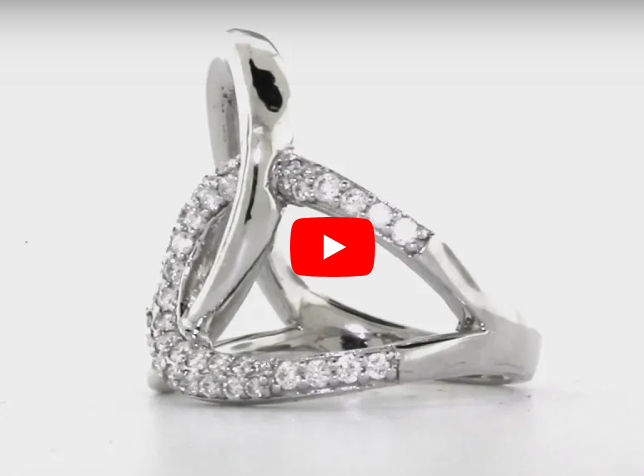 Interlocked Diamond Ring 0.40 ct tw Round-cut 14K White Gold DIR007 - NorthandSouthJewelry