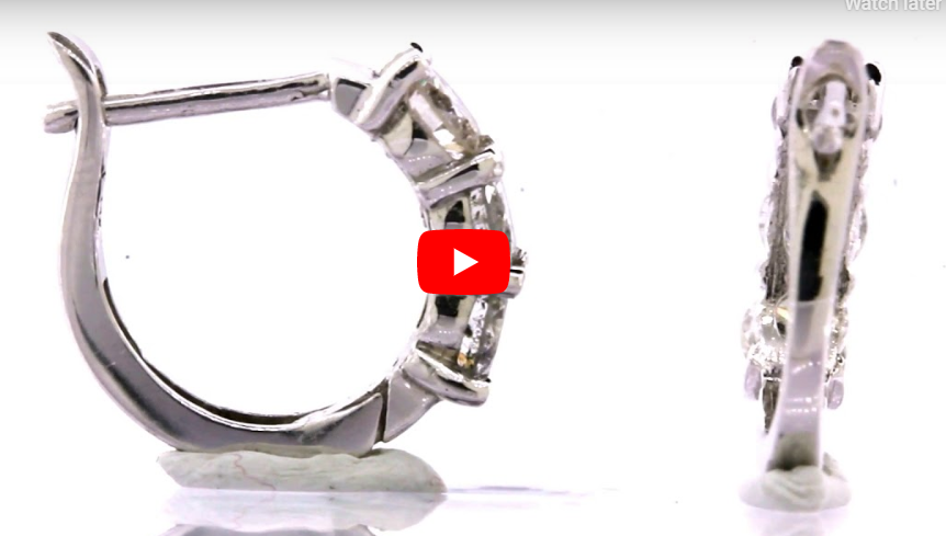 0.86 CT TW Round Diamond Hoop Earrings 14K White Gold DER005 - NorthandSouthJewelry