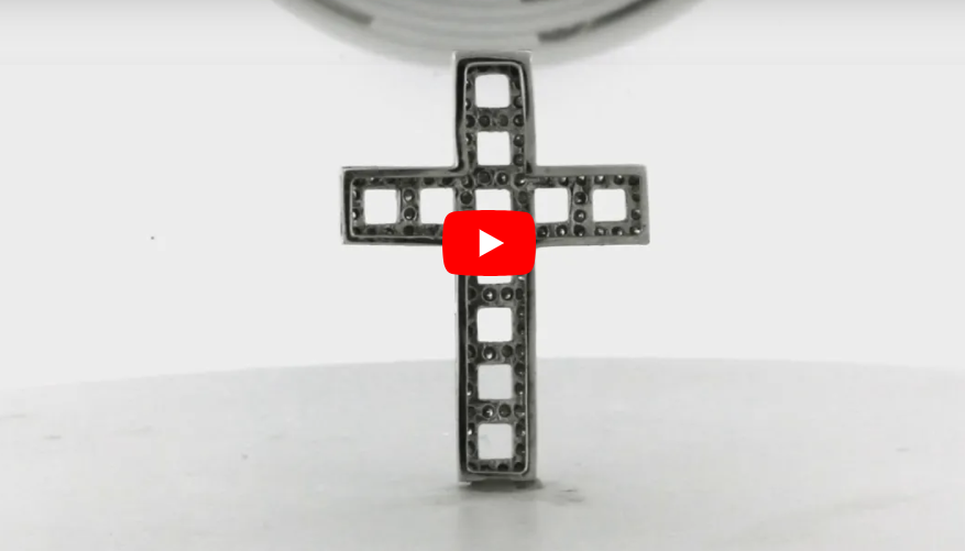 Diamond Cross Pendant 0.97 CT TW 14K White Gold DPEN015 - NorthandSouthJewelry