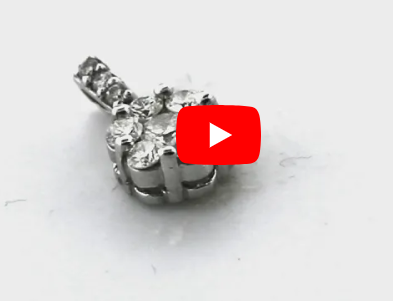 Cluster Diamond Pendant 0.46 CT TW 14K White Gold DPEN007 - NorthandSouthJewelry