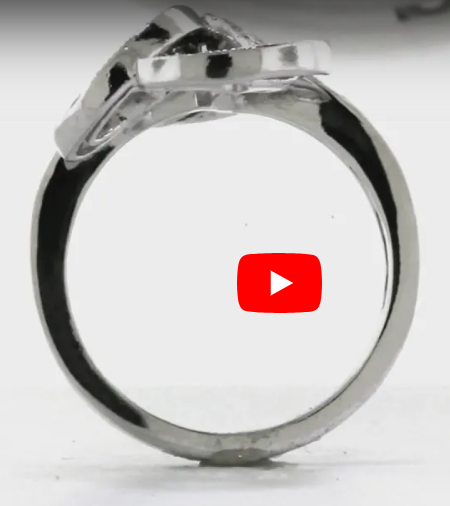 Quad Hanging Leaf Diamond Ring 1.09 ct tw Round-cut 14K White Gold DIR004 - NorthandSouthJewelry