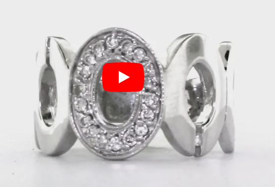 Circle Diamond Ring 0.21 ct tw Round-cut 14K White Gold DIR005 - NorthandSouthJewelry