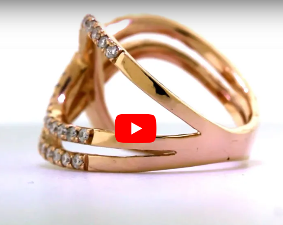 Interlocked Double Infinity Diamond Band 0.83 ct tw Round-cut 14K Rose Gold BAN022 - NorthandSouthJewelry